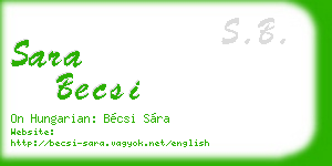 sara becsi business card