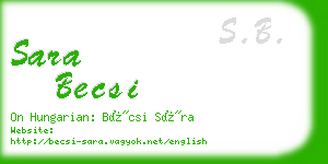 sara becsi business card